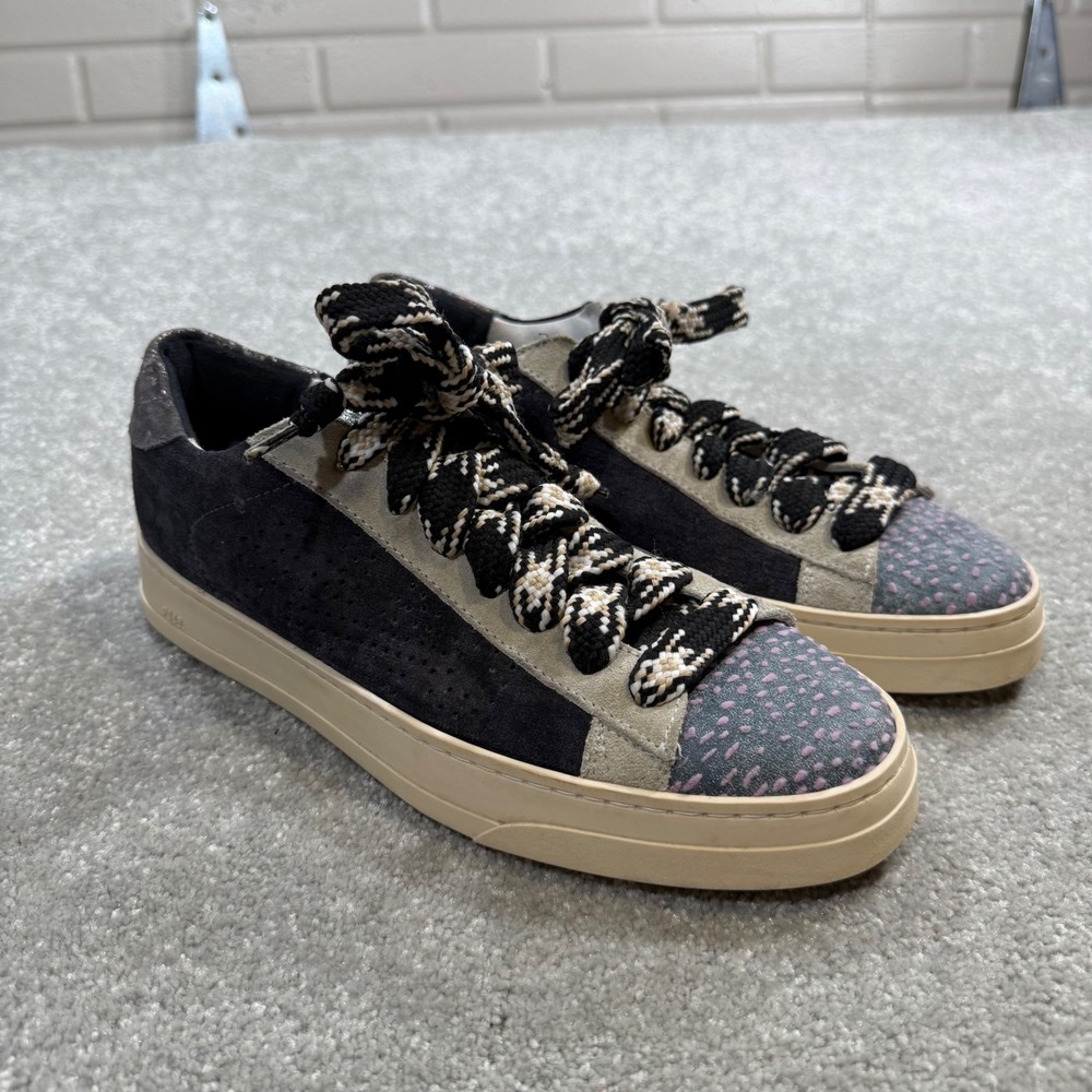 P448 Jack Blackden Low Top Sneakers Grey Suede Iridescent EU 38 Made in Italy - Picture 2 of 15